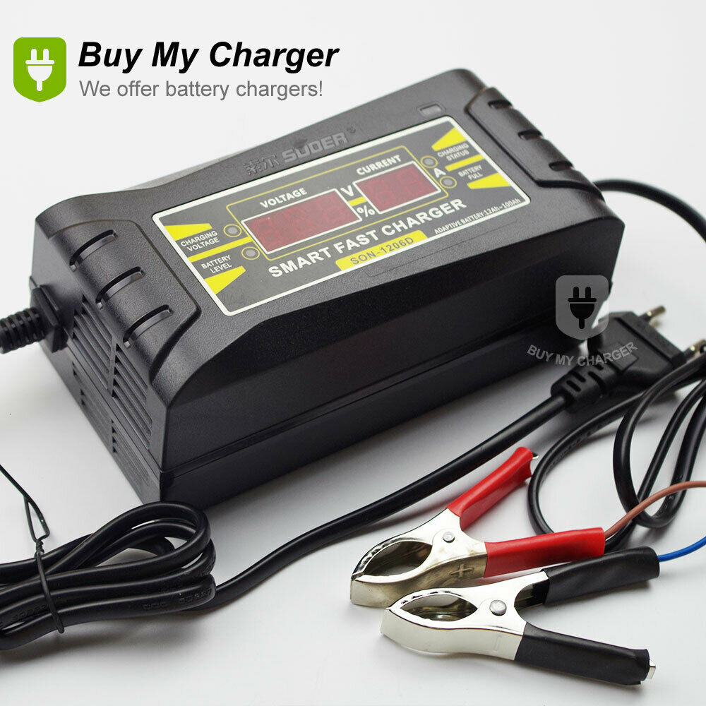 Genuine 12V 6A 12ah~100ah Smart Car Motorcycle Lead Acid Battery Charger LCD Item specifics Conditi - Click Image to Close